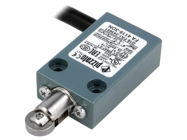 Eindschakelaar; pin met evenwijdige roller; NO + NC; 10A; 20mm Eindschakelaar; pin met evenwijdige roller; NO + NC; 10A; 20mm